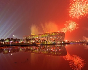 Displays of fireworks are widely used on festive occasion, as at the opening ceremony of Beijing Olympic Games, 2008.