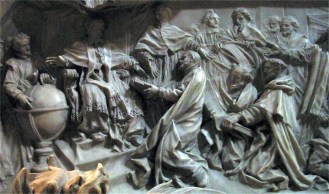 Detail of the tomb of Pope Gregory XIII celebrating the introduction of the Gregorian calendar. Image courtesy of de:User:Rsuessbr.