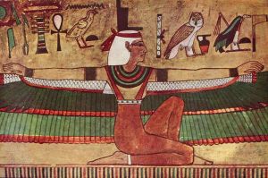 Isis, the goddess of love. This painting is in the tomb of of Seti I in the Valley of the Kings (KV17).