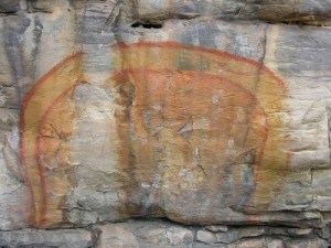 Australian Aboriginal rock painting of "The Rainbow Serpent". Image Credit: Mark O'Neil www.DigitalTribes.com