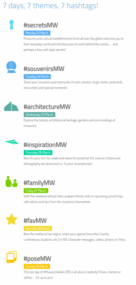 7 days  7 themes  7 hashtags
